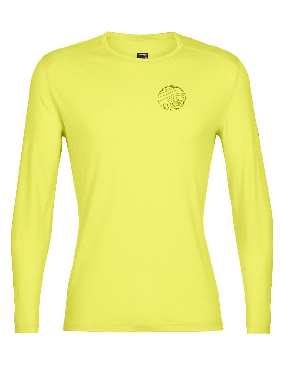 Icebreaker Merino 200 Oasis Long Sleeve Crewe Alps 3D Miesten Base Layers Keltainen | FI 1350KORI